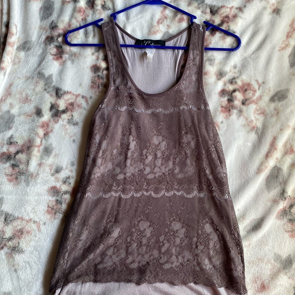 Lace Tank Top in Mauve